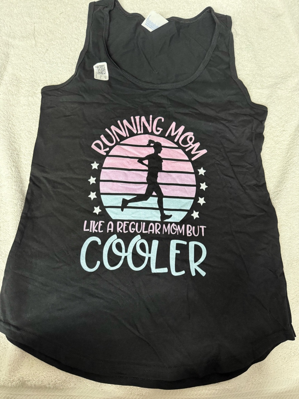 Running Mom Graphic Tank Top - Black